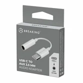 Адаптер Breaking, AUX 3.5мм - USB-C (Белый)