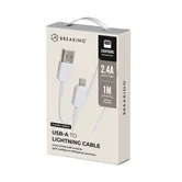 Кабель Breaking Classic, USB-A - Lightning, 12W, 2.4A, 1м (Белый)