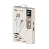 Кабель Breaking Classic, USB-A - USB-C, 20W, 2.4A, 1м (Белый)
