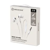 Стереогарнитура Breaking E18 вакуумные, Jack 3.5 мм, 1,2м (Белый)