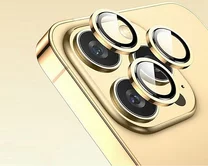 Защитная накладка на камеру iPhone 12 Pro Max золотая (комплект 3шт)