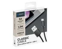 Кабель Deppa Type-C - USB 3.0 черный, 1,2м