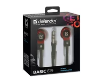 Наушники Defender Basic 619 черный + красный