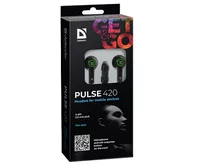 Наушники Defender Pulse 420 с микр черный + зелен