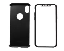 Чехол iPhone X Двухсторонний + стекло (черный)