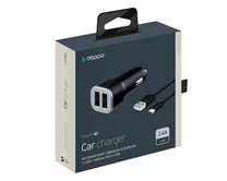 АЗУ-2USB Deppa 2.4A + кабель micro USB, черный