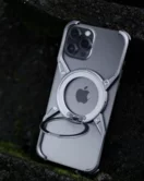 Чехол iPhone 15 Pro Njoyny MET-8 (серый)