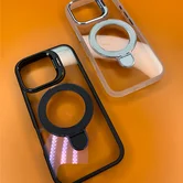 Чехол iPhone 16 Pro Max Njoyny N23 Ring Stand Clear (черный)