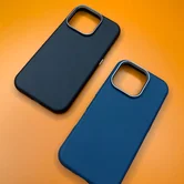 Чехол iPhone 16 Njoyny NY-39 Leather (серый)