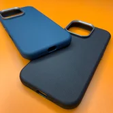 Чехол iPhone 16 Njoyny NY-39 Leather (серый)