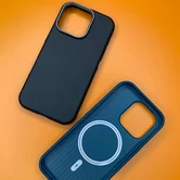 Чехол iPhone 16 Plus Njoyny NY-39 Leather (серый)