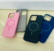 Чехол iPhone 15 Pro Max Njoyny Metal Silicone (синий)