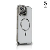 Чехол iPhone 16 Njoyny Metal MagSafe (серый)