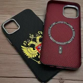 Чехол iPhone 15 Pro Max FreeAir MagSafe Герб матовый