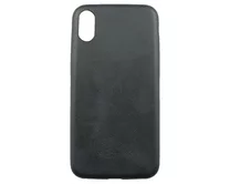 Чехол iPhone X/XS Матовая кожа (черный)