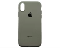 Чехол iPhone X/XS Яблоко (серый)