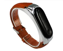 Ремешок Xiaomi Mi Band 3/4 кожаный коричневый