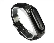 Ремешок Xiaomi Mi Band 3/4 кожаный черный