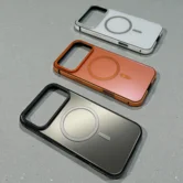 Чехол iPhone 17 Pro Njoyny Metal MagSafe (оранжевый)