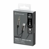 Кабель AUX Breaking Graphite, USB-C - AUX, 1м (Черный)