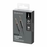 Кабель AUX Breaking (3,5x3,5) нейлоновый 1м (Черный)