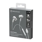 Стереогарнитура Breaking LT18 вакуумные, Lightning, 1,2м (Белый)