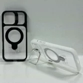 Чехол iPhone 15 Pro Njoyny N23 Ring Stand Clear (белый)