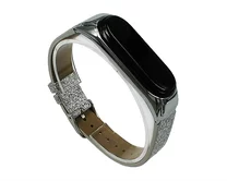 Ремешок Xiaomi Mi Band 3/4 flowers leather серебро #7