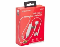 Bluetooth  стереогарнитура Borofone BE27 Cool song sports белая