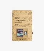 Карта памяти MicroSDHC Kstati (16GB cl10 UHS-I + SD)