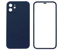 Защита 360 iPhone 12 темно-синяя