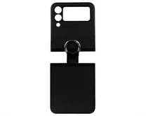 Чехол Samsung Z Flip 3 Экокожа (черный)
