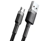 яяяКабель Baseus Cafule Cable microUSB-USB 2.4A  серый-черный, 1м