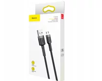 яяяКабель Baseus Cafule Cable microUSB-USB 2.4A  серый-черный, 1м