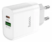 СЗУ-1USB + 1USB-C Hoco C80A Rapido, PD20W, QC3.0, белый