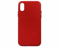 Чехол iPhone X/XS Leather hi-copy (красный)