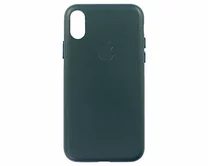 Чехол iPhone X/XS Leather hi-copy (синий)
