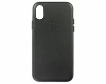 Чехол iPhone X/XS Leather hi-copy (черный)