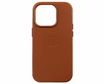 Чехол iPhone 14 Pro Leather hi-copy (коричневый)