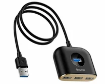 USB HUB Baseus Square round 4-in-1, 1метр (черный)