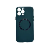 Чехол iPhone 13 Pro Max Leather Magnetic (темно-зеленый)