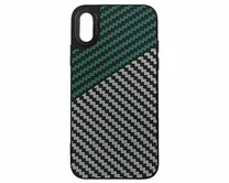 Чехол iPhone X/XS Dual Carbon (зеленый/серый)