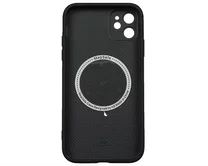 Чехол iPhone 11 AG-Glass MagSafe (черный)