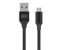 яяяКабель Axxa microUSB - USB нейлон, 2А, черный, 2м