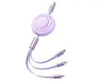 яяяКабель 3в1 McDodo CA-3571 micro+Lightning+Type-C-USB фиолетовый