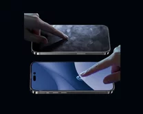 Защитное стекло iPhone 15 Pro Max ANANK Anti-fingerprint (для игр, не отставляет отпечатков пальцев) матовое черное 