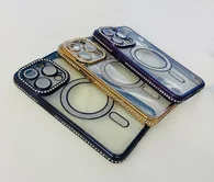 Чехол iPhone 13 Glitter MagSafe (фиолетовый)