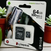 Карта памяти MicroSDHC Kingston Canvas A1 (64GB cl10 100Mb/s + SD)