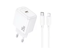 СЗУ-1USB-C Hoco CS53A + кабель Type-C-Lightning белый