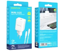 СЗУ-1USB-C Borofone BN6 + кабель Type-C-Type-C, 20W белый